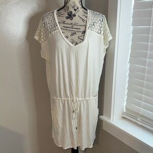 Calvin Klein Cream Lace Swim Cover-Up